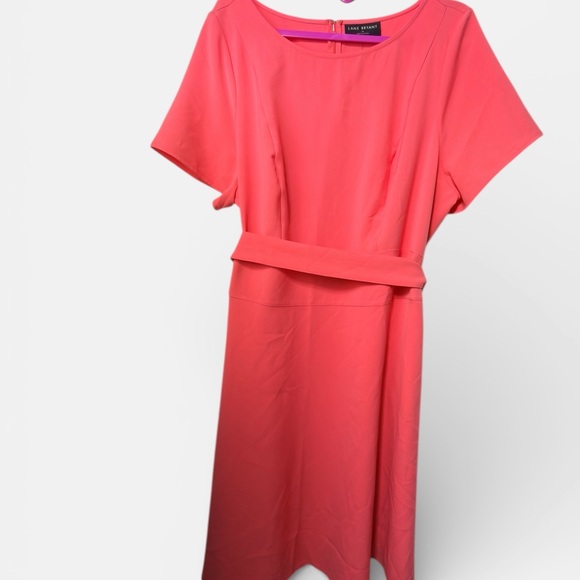Lane Bryant Coral Fit & Flare Lena Dress with Tie Belt - Size 20 - Picture 4 of 8